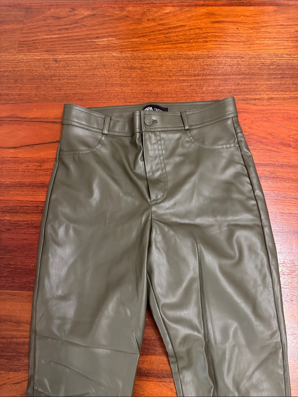 Dark green leather pants!